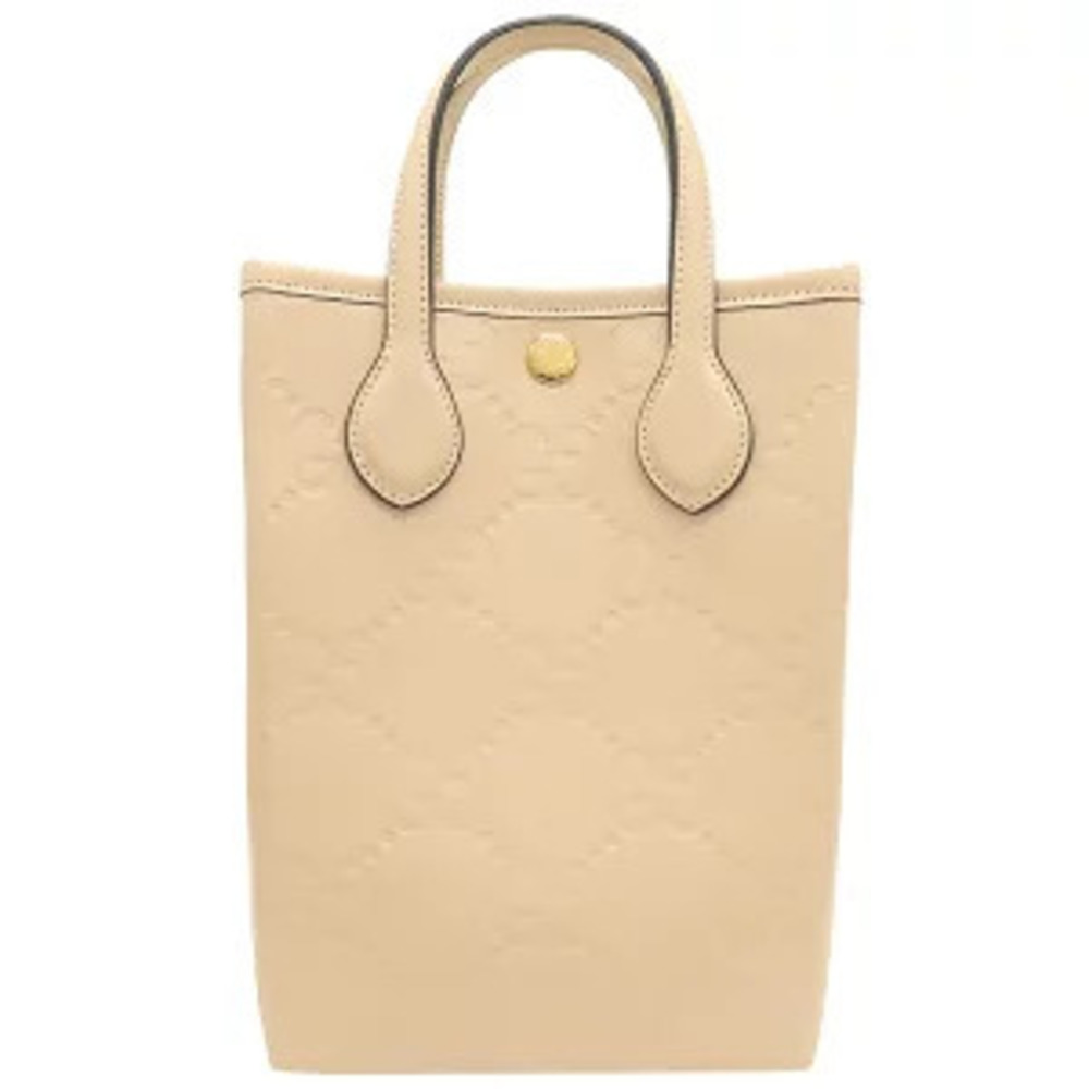 Gucci GG Super Bag Leather Beige Handbag Shoulder